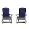 Flash Furniture Gray Adirondack Rockers - Blue Cushions, 2PK 2-JJ-C14705-CSNBL-GY-GG - alternate 3
